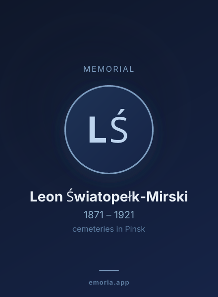 Memorial portrait of Leon Światopełk-Mirski