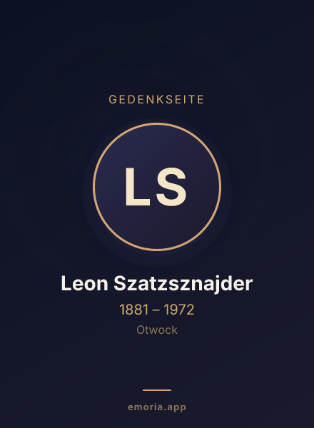 Gedenkportrait von Leon Szatzsznajder