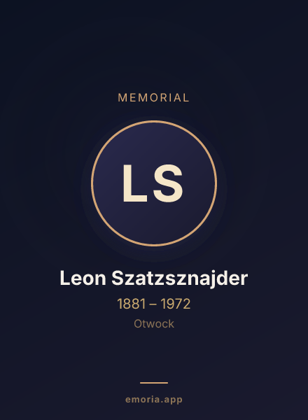 Memorial portrait of Leon Szatzsznajder