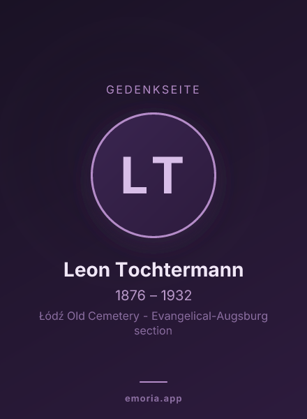 Gedenkportrait von Leon Tochtermann