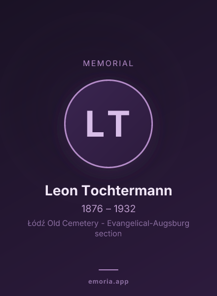 Memorial portrait of Leon Tochtermann