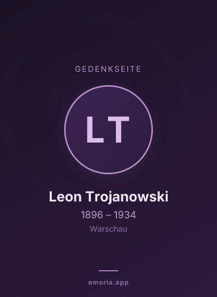Gedenkportrait von Leon Trojanowski