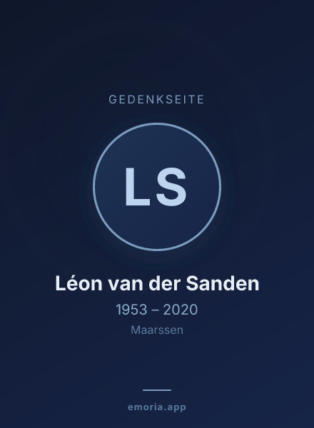 Gedenkportrait von Léon van der Sanden