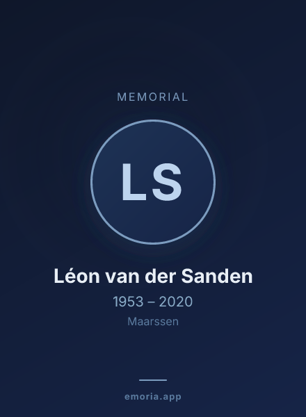 Memorial portrait of Léon van der Sanden