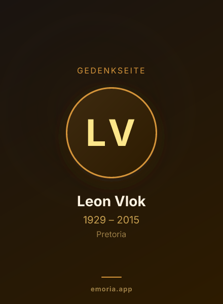 Gedenkportrait von Leon Vlok