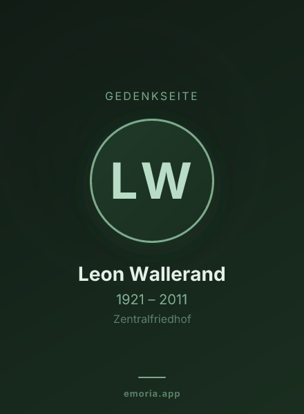 Gedenkportrait von Leon Wallerand