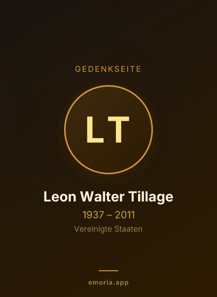 Gedenkportrait von Leon Walter Tillage