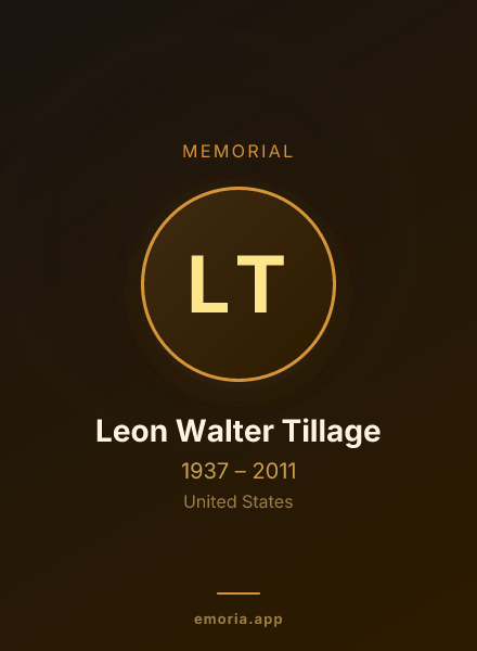 Memorial portrait of Leon Walter Tillage