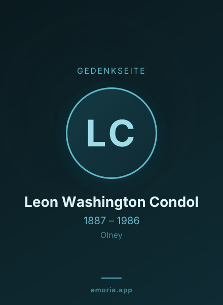 Gedenkportrait von Leon Washington Condol