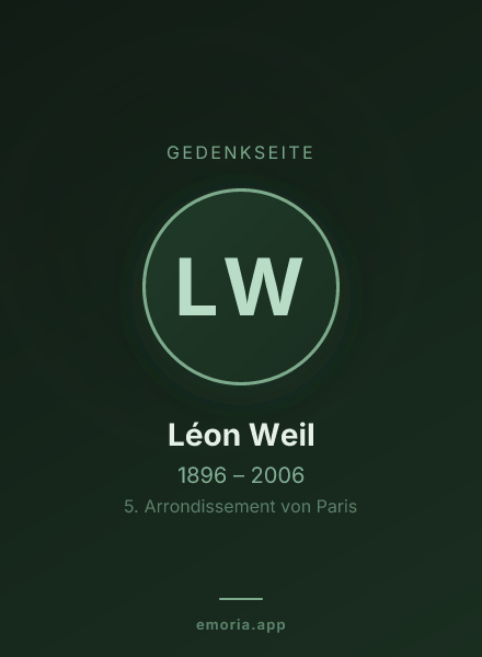 Gedenkportrait von Léon Weil