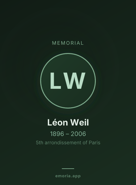 Memorial portrait of Léon Weil