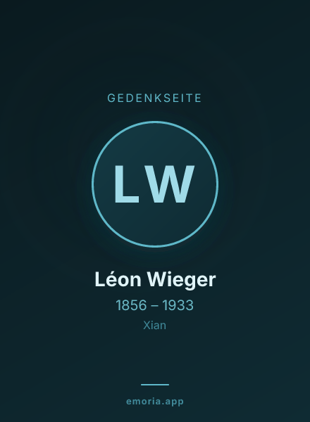 Gedenkportrait von Léon Wieger
