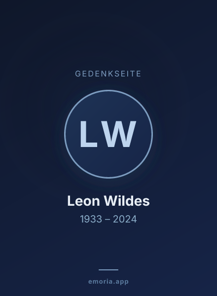 Gedenkportrait von Leon Wildes