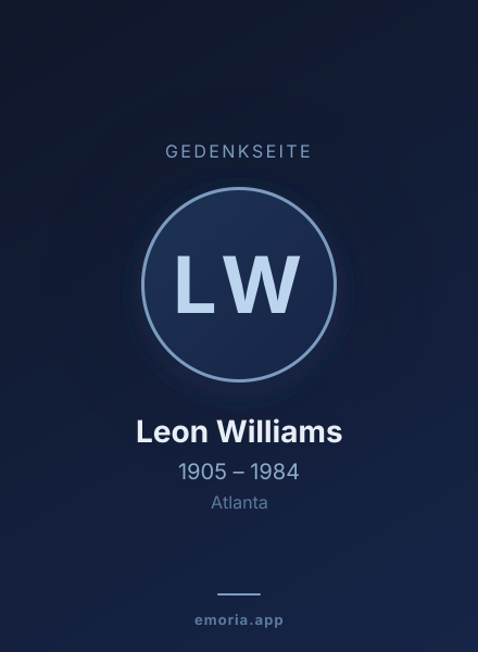 Gedenkportrait von Leon Williams