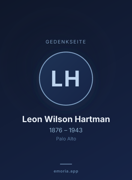 Gedenkportrait von Leon Wilson Hartman