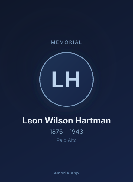 Memorial portrait of Leon Wilson Hartman