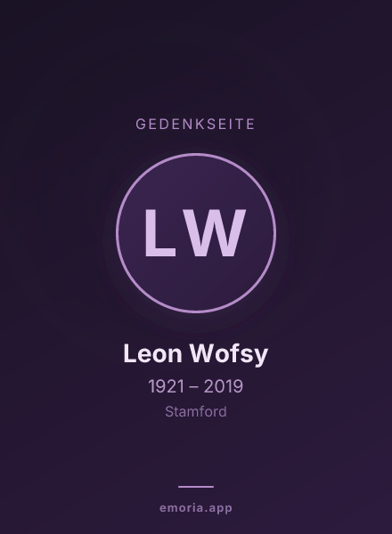 Gedenkportrait von Leon Wofsy