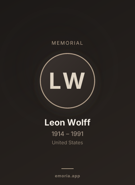 Memorial portrait of Leon Wolff