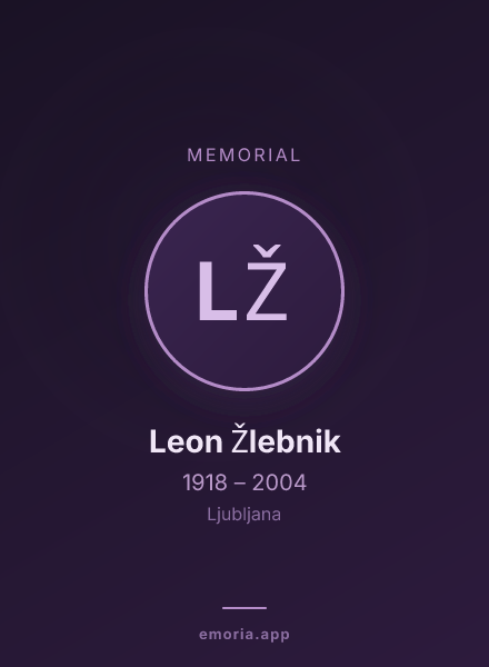 Memorial portrait of Leon Žlebnik