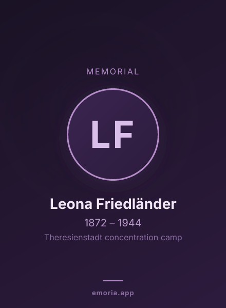 Memorial portrait of Leona Friedländer