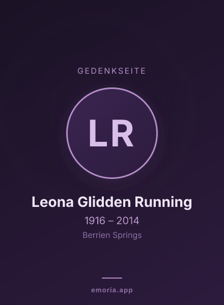 Gedenkportrait von Leona Glidden Running