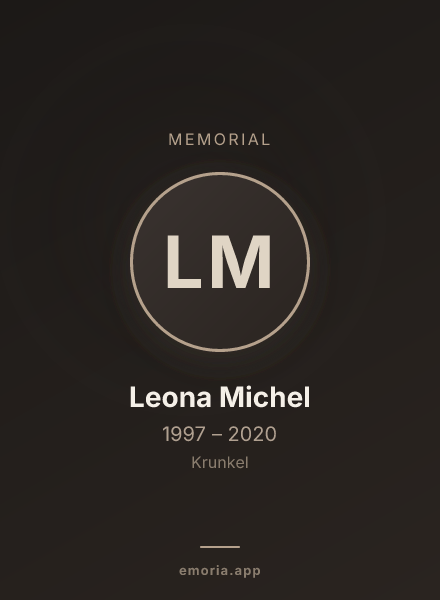 Memorial portrait of Leona Michel