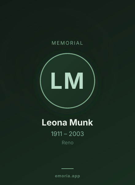 Memorial portrait of Leona Munk