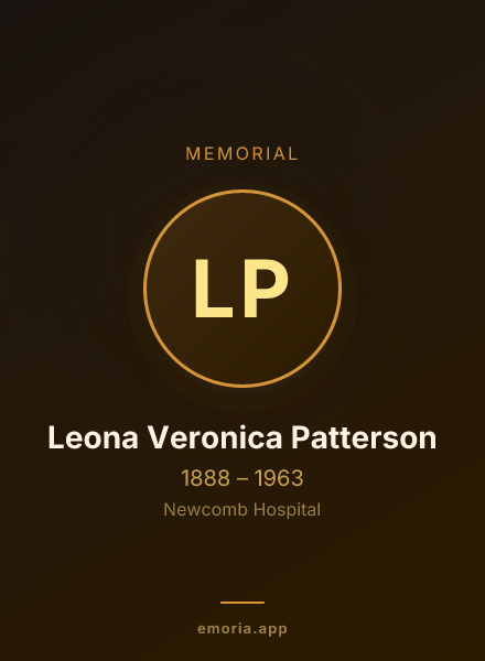 Memorial portrait of Leona Veronica Patterson