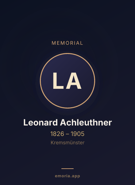 Memorial portrait of Leonard Achleuthner