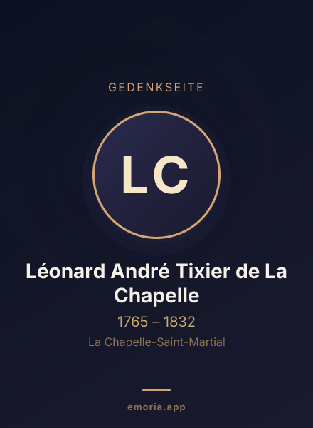 Gedenkportrait von Léonard André Tixier de La Chapelle