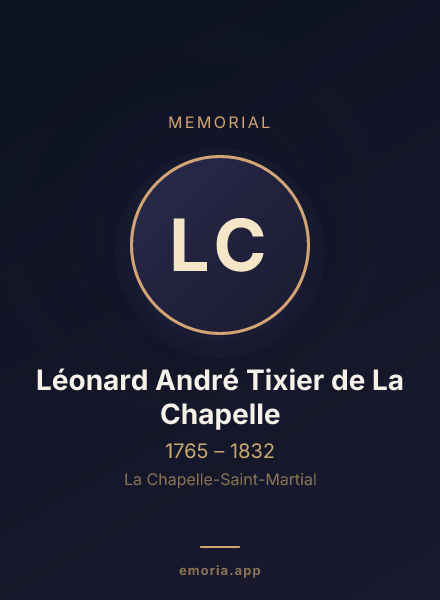Memorial portrait of Léonard André Tixier de La Chapelle