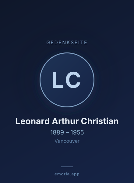 Gedenkportrait von Leonard Arthur Christian