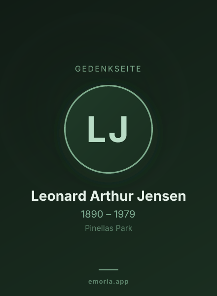 Gedenkportrait von Leonard Arthur Jensen