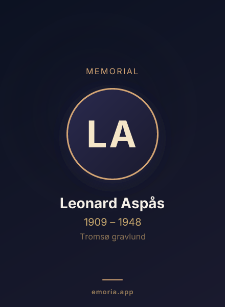 Memorial portrait of Leonard Aspås
