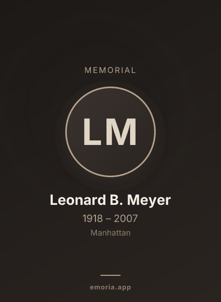 Memorial portrait of Leonard B. Meyer
