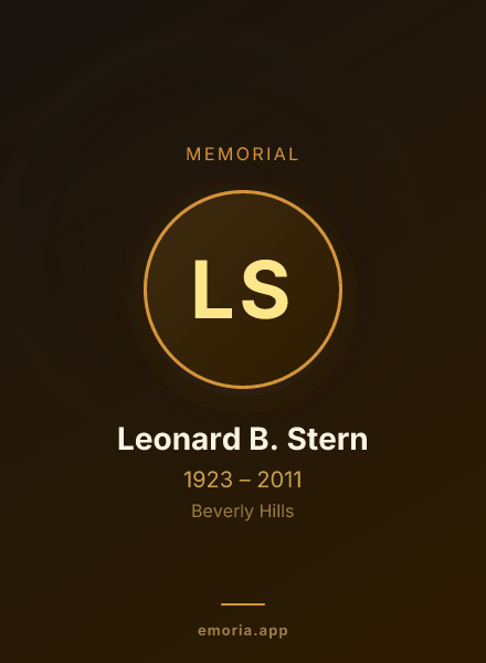 Memorial portrait of Leonard B. Stern