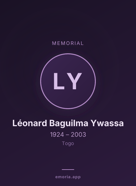 Memorial portrait of Léonard Baguilma Ywassa