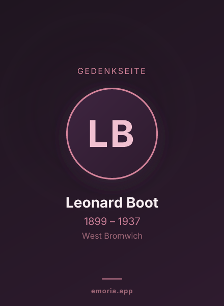 Gedenkportrait von Leonard Boot