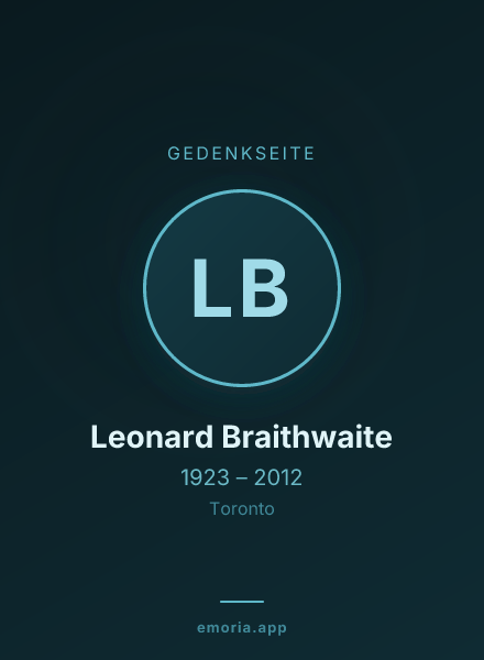 Gedenkportrait von Leonard Braithwaite
