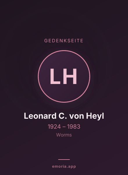 Gedenkportrait von Leonard C. von Heyl