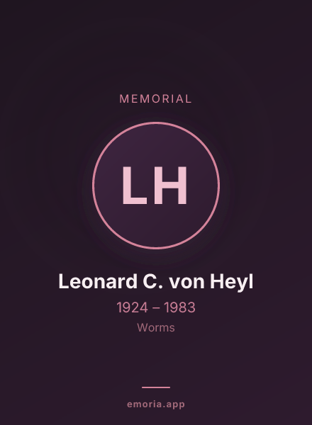 Memorial portrait of Leonard C. von Heyl