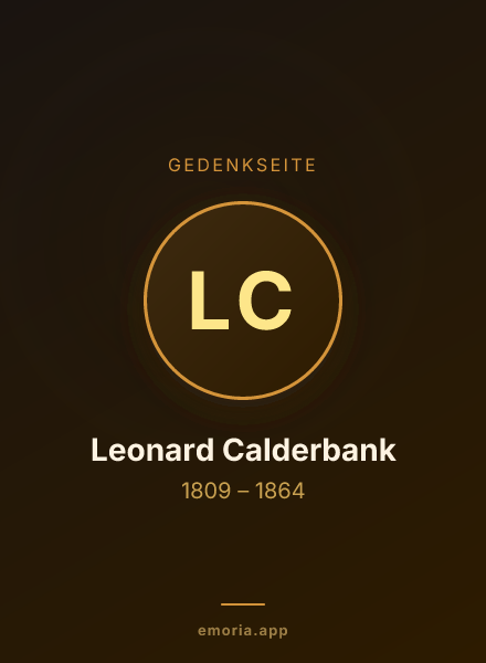 Gedenkportrait von Leonard Calderbank