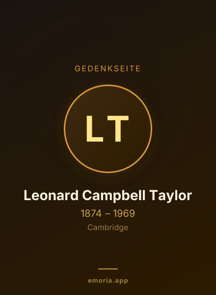 Gedenkportrait von Leonard Campbell Taylor