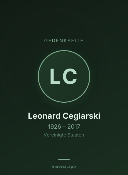 Gedenkportrait von Leonard Ceglarski