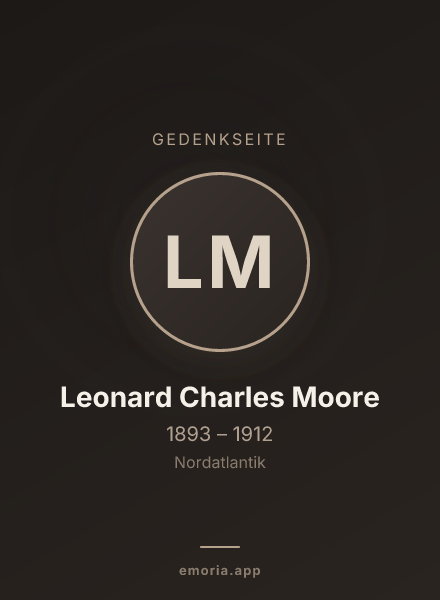 Gedenkportrait von Leonard Charles Moore