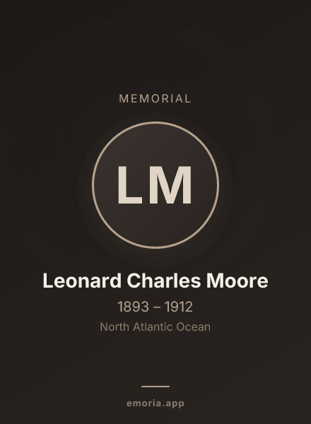Memorial portrait of Leonard Charles Moore