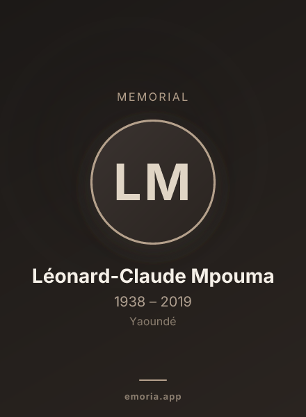 Memorial portrait of Léonard-Claude Mpouma