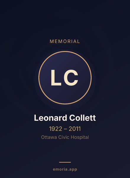 Memorial portrait of Leonard Collett