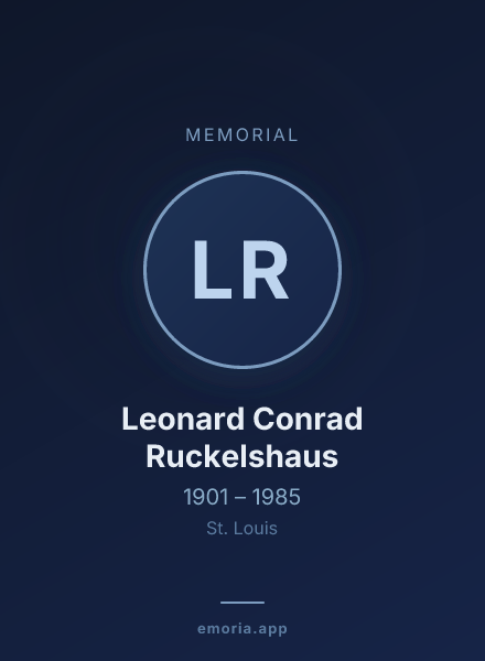 Memorial portrait of Leonard Conrad Ruckelshaus