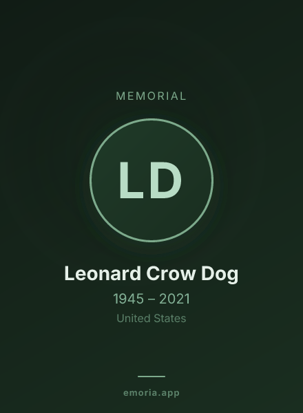 Memorial portrait of Leonard Crow Dog